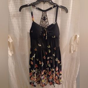 No Boundaries Women's Halter Butterfly Dress